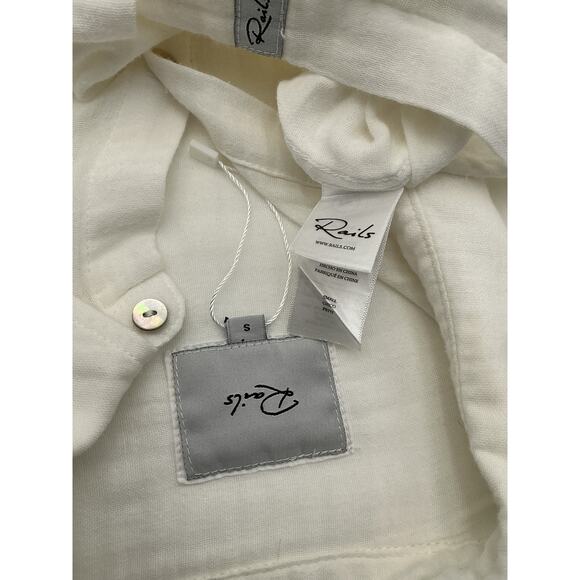 Rails Gauze White Ellis Button Down Shirt Size S - Picture 4 of 4